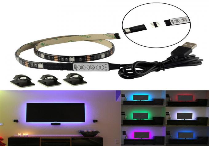 TV Backlight LED RGB Strip Lights Colour Changeable HDTV USB DC 5V 30LEDs
