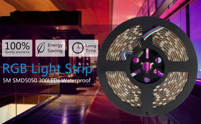Under Cabinet Dimmable LED RGB Strip Lights 5050 Waterproof UV Resistance 14.4W / M