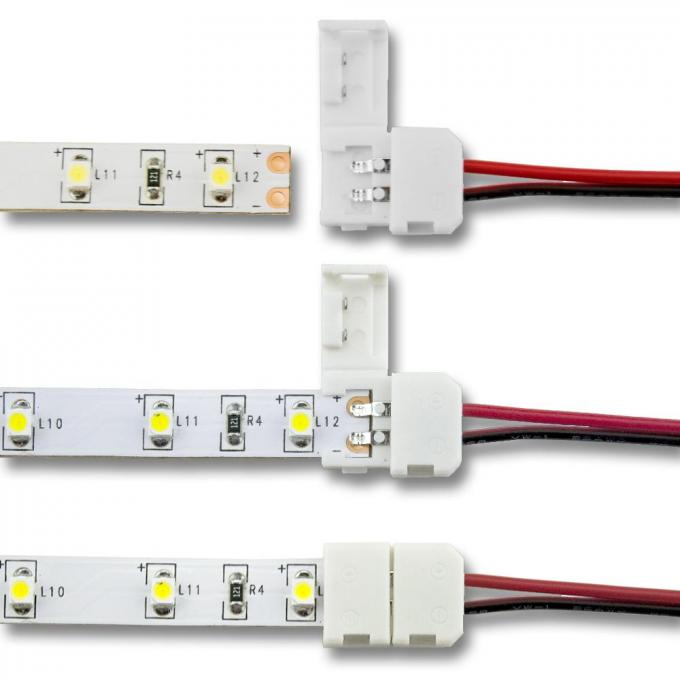 3528 Single Color  LED Strip Connector Strip To Wire 8mm 6 Inches Long