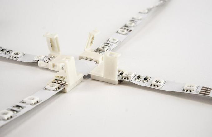 Gapless Angle LED Strip Connector 4 Pins + Shape 10 Mm Width Flexible