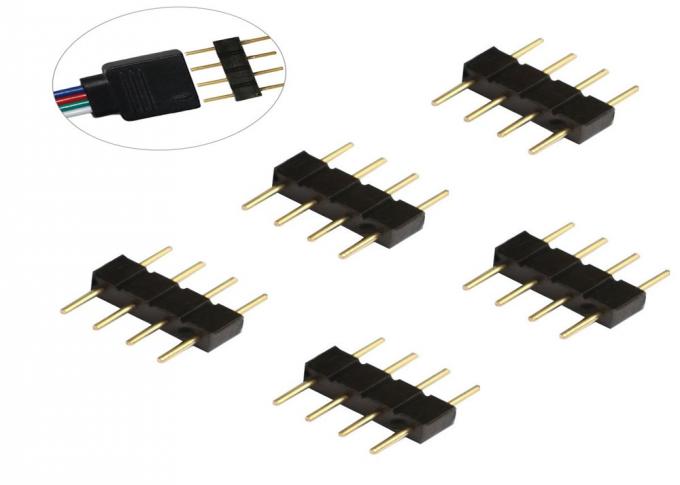 Bendable 4 Pin Rgb Led Connector , Easy Installation Led Ribbon Light Connectors