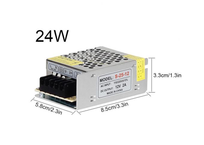 24W 50Hz LED Strip Power Adapter Aluminum Case Short Circuit Cooling 125g
