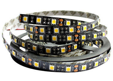 China Outside White SMD 5050 LED Strip For Home 12V 600lm Black Double Layer supplier