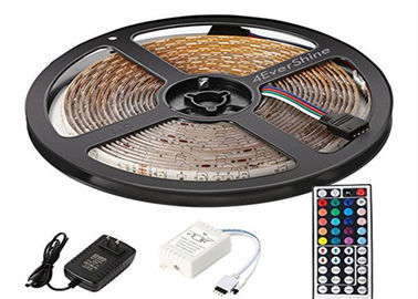 China 5 Meter 24V LED Led Rgb Strip Lights Dimmable With Controller / Adaptor supplier